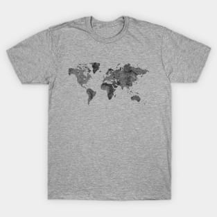 Black world map T-Shirt